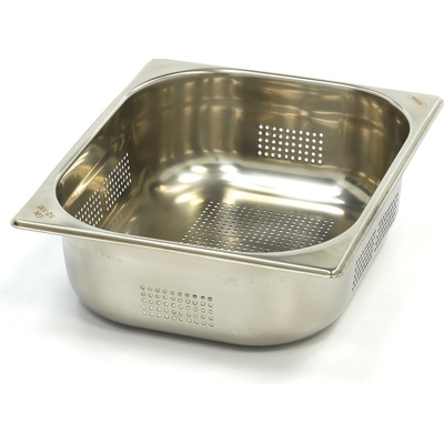 Gastronádoba 1/2 GN - perforovaná - hloubka 10 cm - 32,5 x 26,5 cm - nerezová ocel