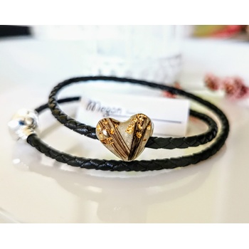 Meganflo Гривна и талисман сърце с кърма и коса - Pandora