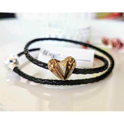 Meganflo Гривна и талисман сърце с кърма и коса - Pandora