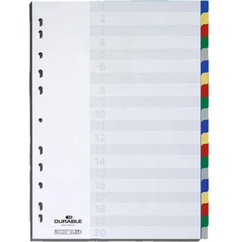 DURABLE Регистър durable пластмаса a/4 20 цвята + индекси 675827 (675827)
