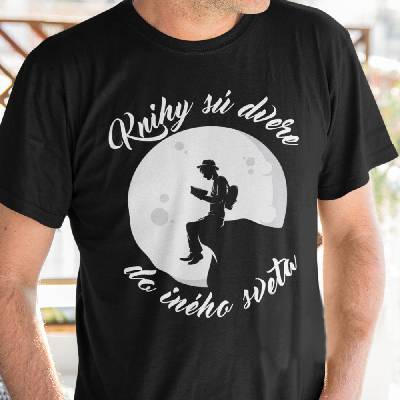 Tričko s potlačou Knihy sú dvere do iného sveta Biela