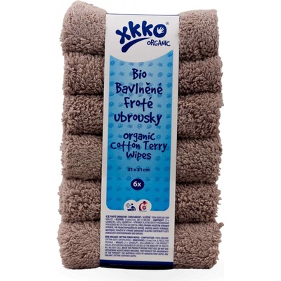 Kikko XKKO Organic BIO bavlněné froté ubrousky Atmosphere 21x21cm