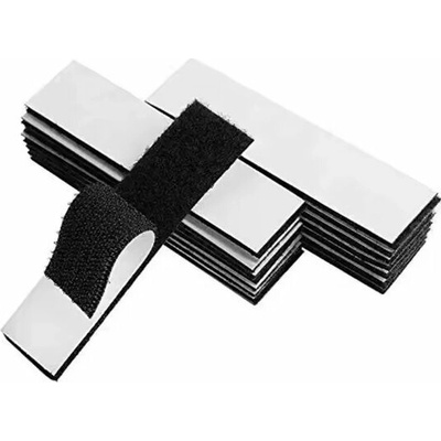 Suchý zip na uchycení zatemňující fólie - Černý, 2,5 x 10 cm