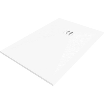 Mexen Stone+ правоъгълна композитна душ кабина 100 x 80 см, бяла, бял капак (44108010-W)