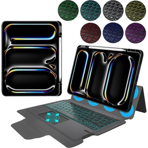 Techsuit Калъф с клавиатура за iPad Pro 13 (2024) + Протектор - KeyTab Pro - черен