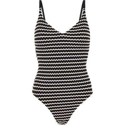 Seafolly Дамски бански костюм Seafolly Women's Mesh Effect V Neck One Piece Swimsuit - Black - размер 34 (EU) (150-5075-0212)