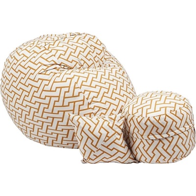 PUFRELAX Комплект Барбарон с табуретка за крака и декоративна възглавница 500л. Matusalem, Zappity Orange, Перящ се калъф, Подходящ за деца, Пълнеж с микс от мемори пяна и дунапрен, Гама Premium (PUF-M-MOP-PT-ZAO)