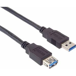 PremiumCord Кабел USB 3.1 Gen1, 5Gbps, удължител A - A, M/F 5 м, черен KU3PAA5BK (KU3PAA5BK)