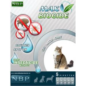 Natural best products Max biocide Антипаразитни капки за котки, 5 бр