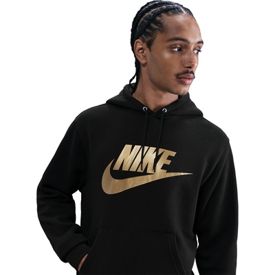 Nike Суичър Nike Men's Club Pull Over Graphic Hoodie - Black/Gold