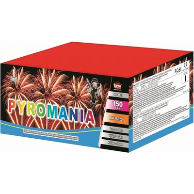 Ohňostroj Baterie výmetlic PYROMANIA 150 ran 2 1 Čína BAT15020
