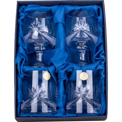 Bohemia Crystal broušené sklenice na rum a whisky 330 ml brus Mašle 250 ml
