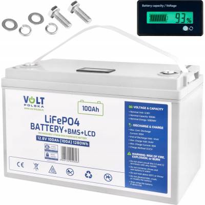 VOLT LiFePO4 12.8V 100Ah 1280Wh LCD BMS