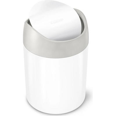 Simplehuman Mini odpadkový kôš na stôl, 1,5 l, biela oceľ, CW2079