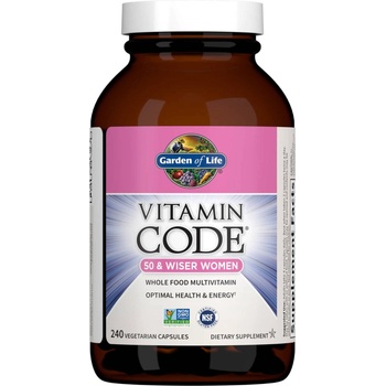 Garden of Life Vitamin Code 50 Wiser Women (мултивитамини за жени над 50), 240 растителни капсули