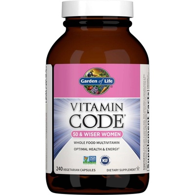 Garden of Life Vitamin Code 50 Wiser Women (мултивитамини за жени над 50), 240 растителни капсули