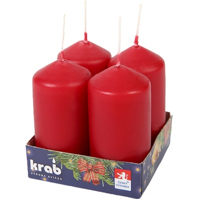 Krab Adventní válec bordó 40x80 mm 4ks