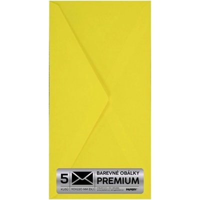 Obálka PREMIUM 5 KS (DL) 110x220 mm Citronová