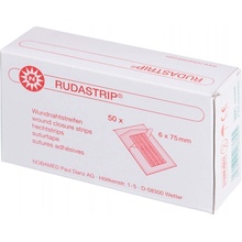 NOBAMED RUDASTRIP®, náplasťové kožní stehy, zesílené, sterilní Varianta: 3 mm x 75 mm, bal. 5 ks