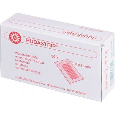 NOBAMED RUDASTRIP®, náplasťové kožní stehy, zesílené, sterilní Varianta: 3 mm x 75 mm, bal. 5 ks