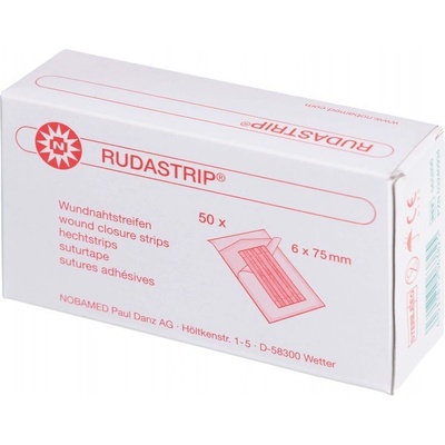 NOBAMED RUDASTRIP®, náplasťové kožní stehy, zesílené, sterilní Varianta: 6 mm x 100 mm, bal. 10 ks