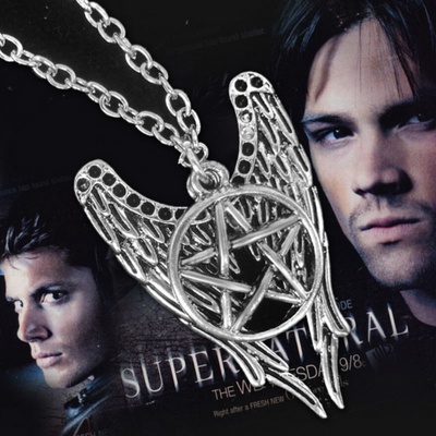 Origoska Řetízek supernatural pentagram s křídly SP01 Stříbrná