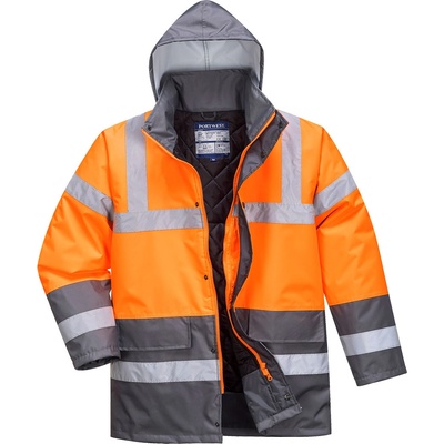 Portwest hi-vis traffic s467 / Изолирана светлоотразителна жилетка - hv оранжево/сиво m (s467ogym)
