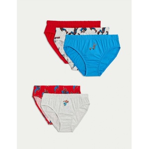 Marks & Spencer Слипове от чист памук със щампа Spider-Man, комплект 5 броя (2-8 години) Marks & Spencer многоцветна Marks & Spencer | Mnogotsveten | Момчешки | 2-3 години