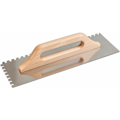 Hladítko Strend Pro Premium, s dřev. rukojetí, 380x130 mm, 0,7 mm, e6mm, rovné, nerez