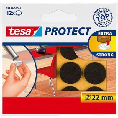tesa® Protect Plstěné samolepicí podložky Barva: hnědá, Rozměr: 100 mm : 80 mm, Doplňující informace: obdélník, k nastříhání