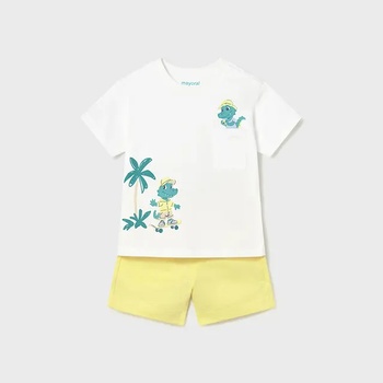 Mayoral Комплект трикотаж бермуди flame Жълт с бяла тениска за бебе момче Mayoral
