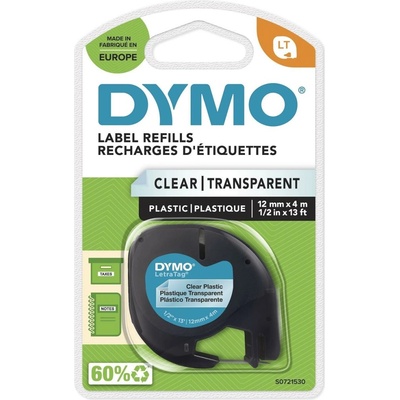 Dymo S0721530, černý tisk průhledný podklad, 4m x 12mm