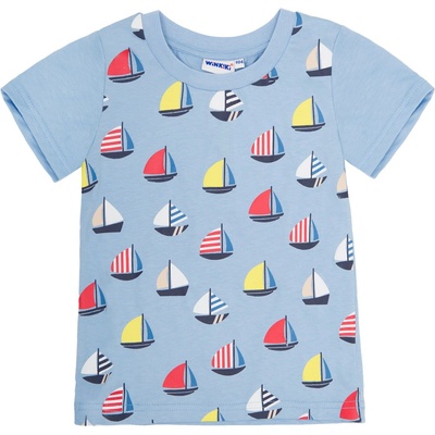 Winkiki Kids Wear Chlapecké tričko Boats - modrá