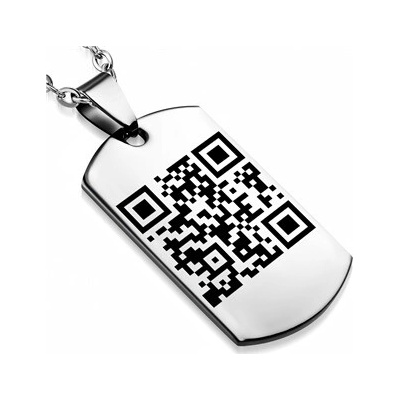 Šperky4U Ocelový přívěšek destička s laserovou rytinou QR kódu DR1009-QR