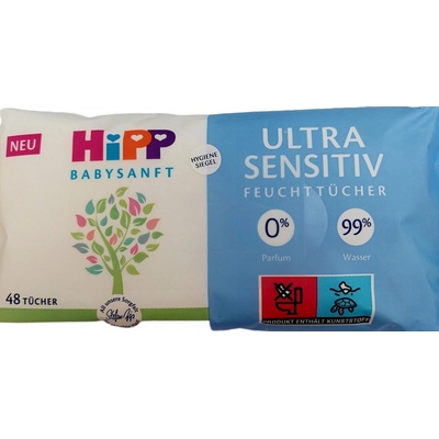 Hipp Babysanft Ultra Sensitive vlhčené ubrousky 48 ks