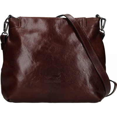 Marta Ponti dámská kožená crossbody kabelka Lenna tmavě hnědá