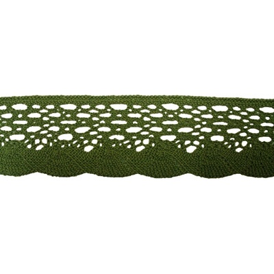 Bavlněná paličkovaná krajka 2079/37mm khaki tmavá/5m
