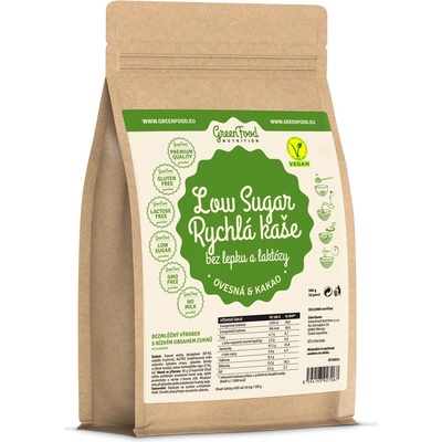 GreenFood LOW CARB Rychlá kaše bez lepku a laktózy + Zero Butter Gratis 500 g Ovesná 50 g