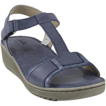 Image 1 of Български обувки Дамски ежедневни сандали ниски от естествена кожа в син цвят 4626-166blue