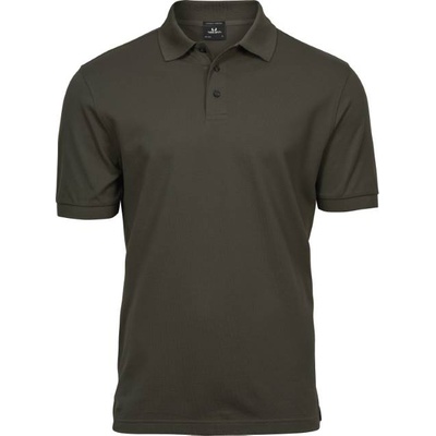 TEE JAYS TJ1405 / Мъжка еластична поло тениска от плътен памук - тъмно маслинено зелена S (181405b6601)