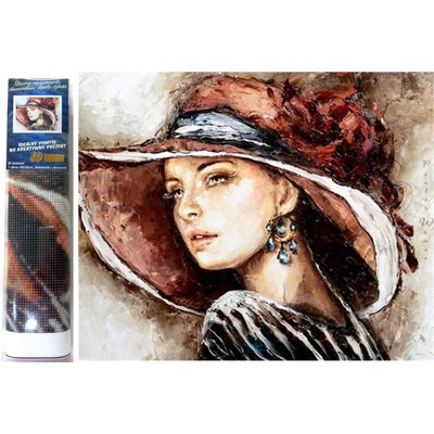 Norimpex - Puzzle Diamant painting: The lady in the hat 30x40cm - 1 - 39 piese