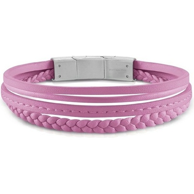 Guess Náramok z ružovej kože Malibu JUMB01345JWSTFCT-U