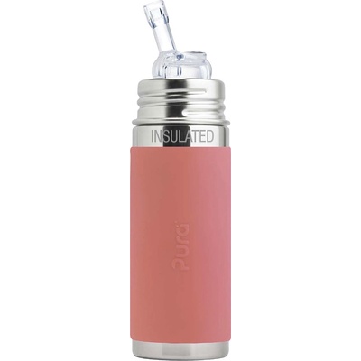 Pura Termo láhev s brčkem s membránou 260 ml Rose