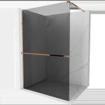Mexen Kioto+ Душ стена с рафт Walk-in 90 x 200 см, графит, розово злато - 800-090-121-60-40 (800-090-121-60-40)