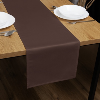 Biante satén behúň polyesterový Satén LUX-042 Čokoládovo hnedý 20x120 cm