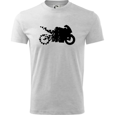Moto love tričko detské svetlosivý melír