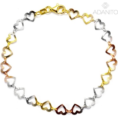 Adanito Pozlátená strieborná retiazka srdiečka SSRK014726RSG