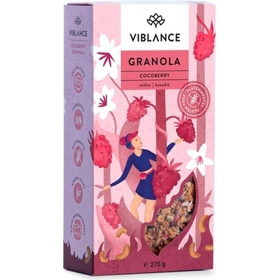 Viblance Cocoberry Bezlepková Granola malinová 275 g