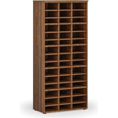 PRIMO Třídící regál WOOD, 800 x 420 x 1781 mm, 45 přihrádek, ořech