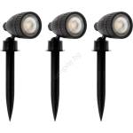 EGLO 31028 - Комплект от 3 LED RGBW външни лампи NEMA-C 1x GU10/5W/230V IP44 черни + дистанционно управление (EG31028)